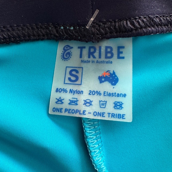 TRIBE Swim Trunks - NWT - Peacock (Turquoise) & Navy - Small - Picture 2 of 5